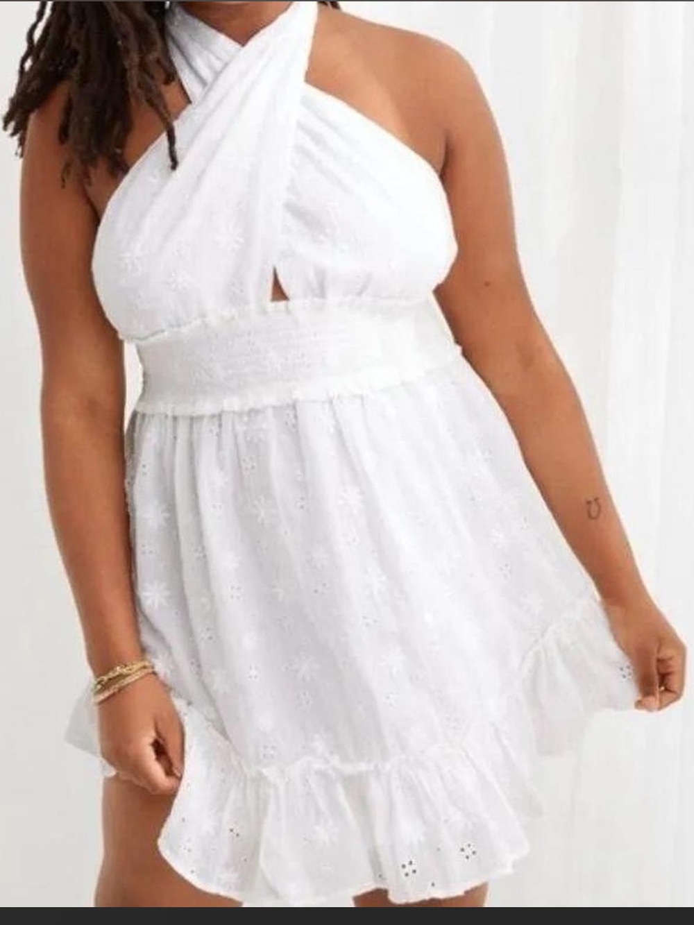 Aerie Eyelit White Dress